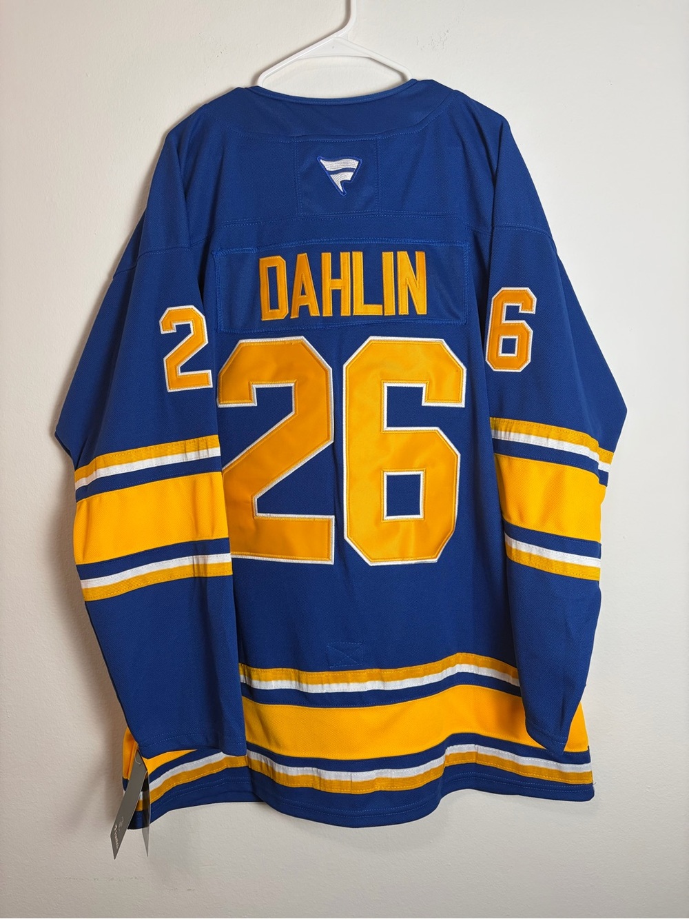 Fanatics Blue, Gold & White Hockey Jersey Tag